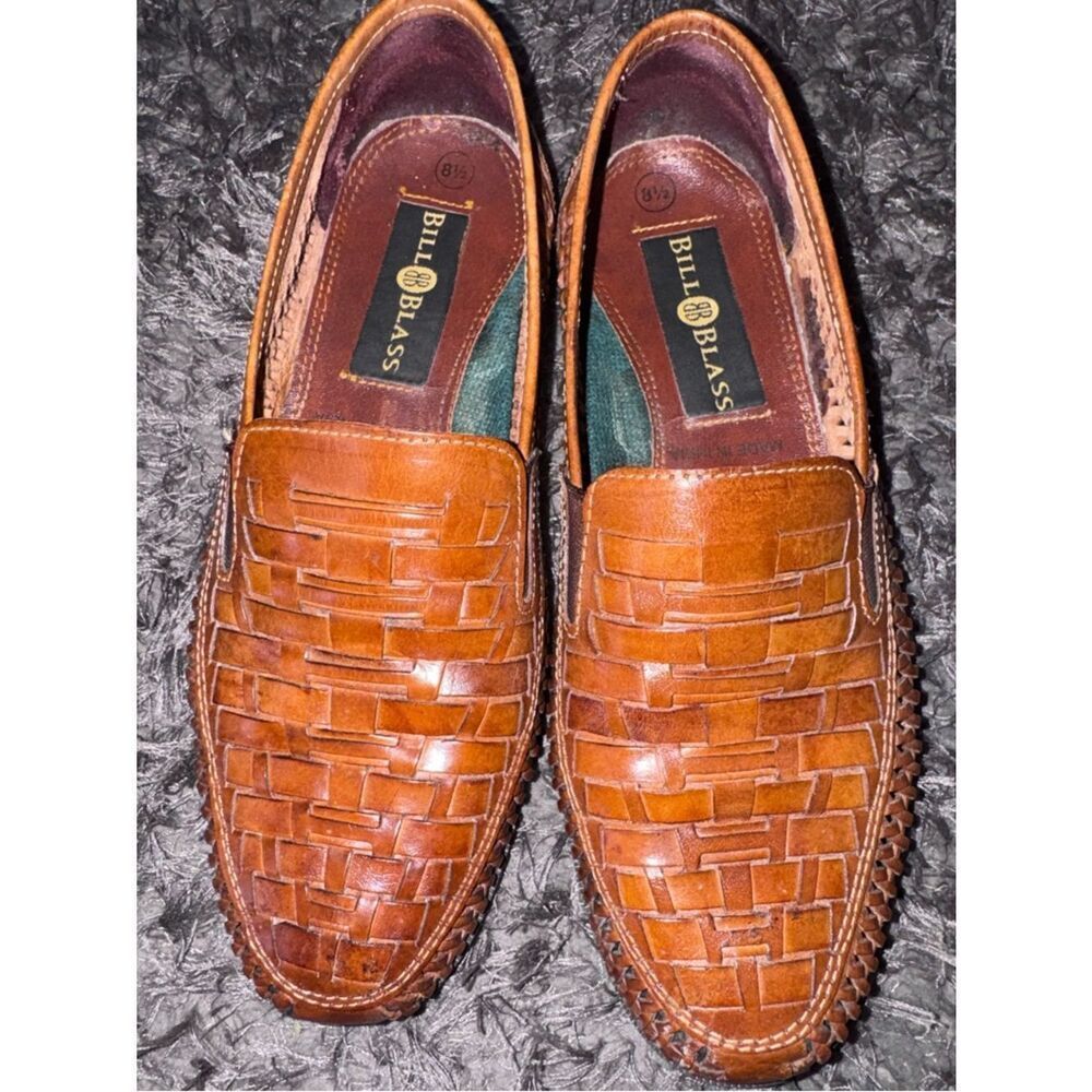 VINTAGE Bill Blass Woven Leather Loafers | Unisex Men’s 8.5 / Women’s 10 | MINT